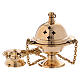 Thurible with cross shaped holes gold plated brass s1