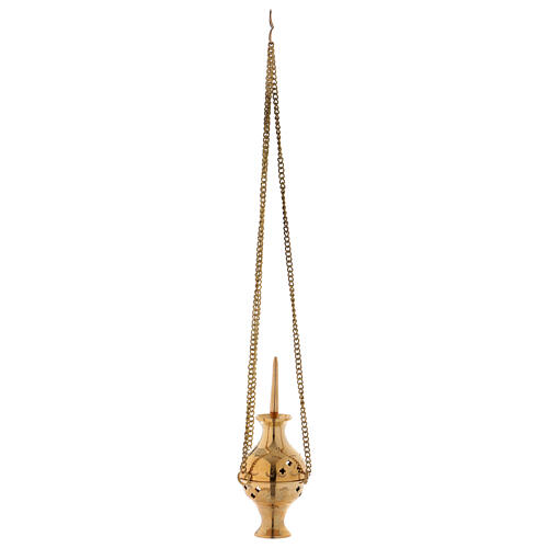 Thurible with removable cover gold plated brass 3