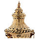 Golden brass censer with decorations and carvings 30 cm s2