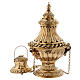 Encensoir avec décorations ajourées laiton doré 30 cm s1