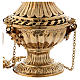 Encensoir avec décorations ajourées laiton doré 30 cm s3