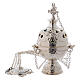 Silver-plated brass censer with cross 20 cm s1