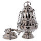 Silver-plated brass censer with carvings and leaf decoration s1