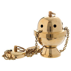 Simple thurible in gold plated brass 4 in