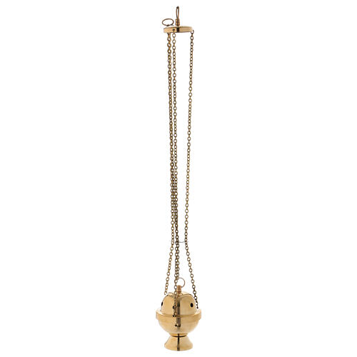 Simple thurible in gold plated brass 4 in 3
