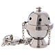 Silver-plated brass censer with mirror finish 11 cm s1