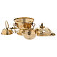 Golden brass censer with stars 10 cm s2