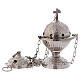 Decorated thurible with cross silver-plated brass s1