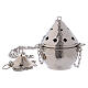 Hammered thurible with crosses silver-plated brass 5 1/2 in s1