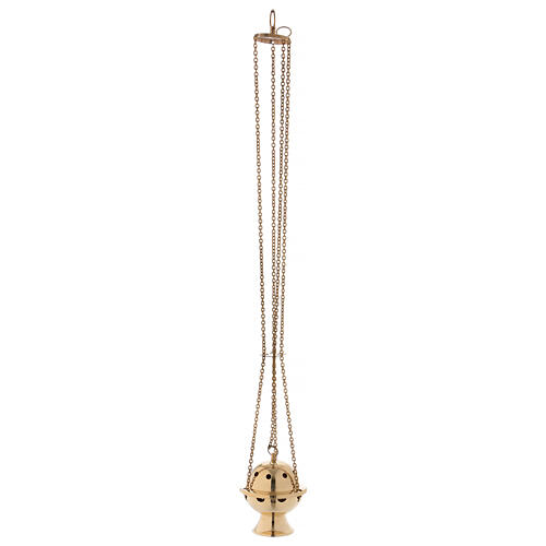 Simple thurible in polished gold plated brass 4 1/4 in 3