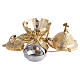 Chiselled golden brass censer 15 cm s4
