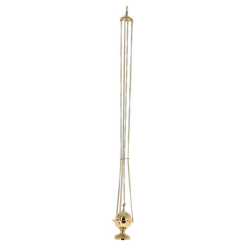 Turibolo cesellato ottone dorato 15 cm 2