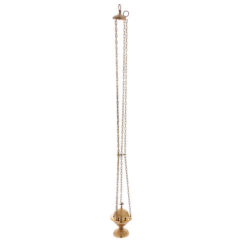 Chiseled thurible gold plated brass 6 in 3