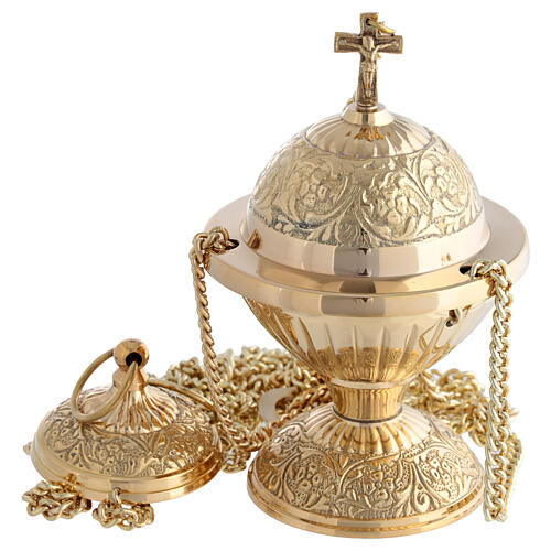 Chiseled thurible gold plated brass 6 in 1