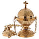Chiseled thurible gold plated brass 6 in s1