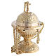 Chiseled thurible gold plated brass 6 in s3
