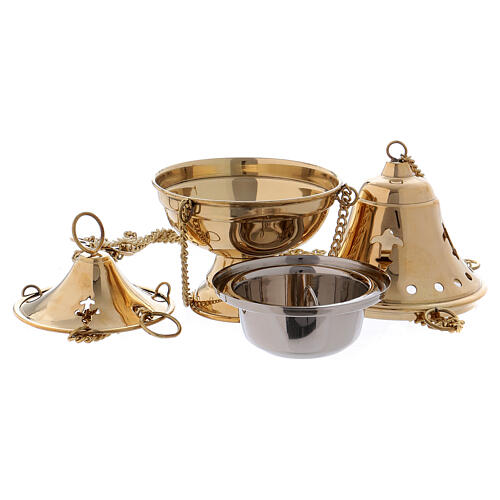 Gold plated brass thurible 7 in 2