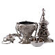 Baroque censer with silver-plated brass decorations and inlays 32 cm s4