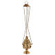 Chiseled thurible with inlays gold plated brass 10 1/4 in s5