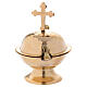 Boat with cross in gold plated brass h 6 1/4 in s3