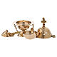 Gold plated brass thurible with perforated crosses 5 in s2