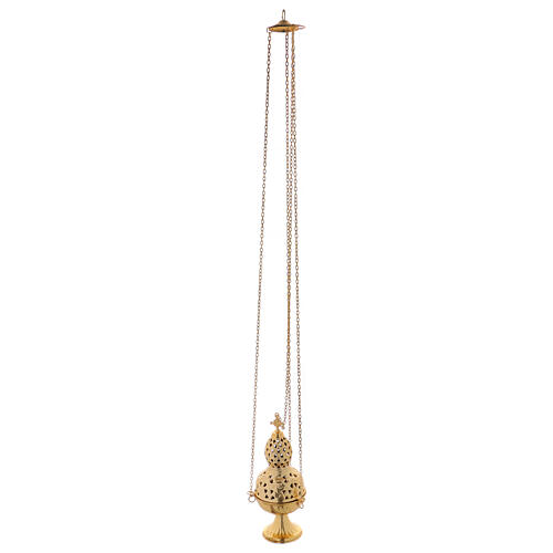 Oriental thurible in gold plated brass 10 1/2 in 4