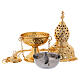 Oriental thurible in gold plated brass 10 1/2 in s3