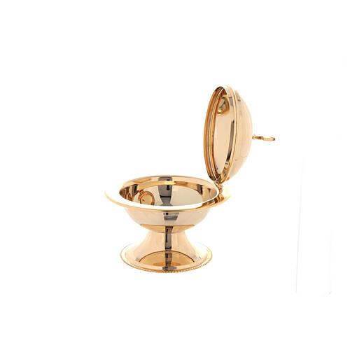 Thurible and boat for incense set in 24K golden brass 3