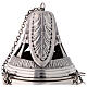 Chiseled thurible and boat crosses and leaves silver finish s2