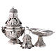 Chased thurible and boat with angels, silver-plated finish s1
