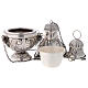 Chased thurible and boat with angels, silver-plated finish s6