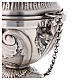 Chased thurible and boat with angels, silver-plated finish s7
