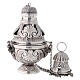 Chiseled thurible and boat with angels silver finish s3