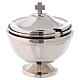 Smooth thurible and boat with nickel-plated finish and Maltese cross s3