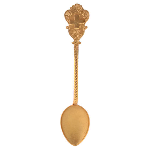 Thurible boat and spoon set chiseled gold plated brass 5