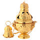 Thurible boat and spoon set chiseled gold plated brass s3