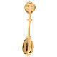 Round boat with spoon in gold plated brass s3
