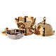 SImple thurible in gold plated brass removable basket h 9 in s2