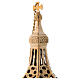 Thurible golden brass gothic decoration with basket height 31 cm s2