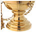 Gold plated brass thurible with bells h 9 1/2 in s3