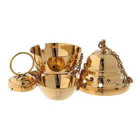 Gold plated brass thurible 6 in