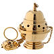 Gold plated brass thurible 6 in s1