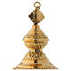 Floral decorated thurible in gold plated brass satin finish 9 3/4 in s4