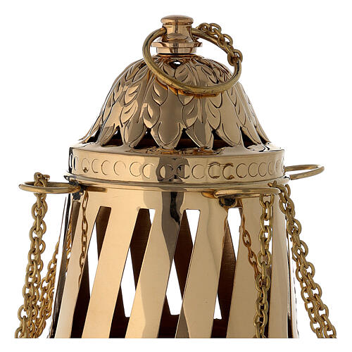 Santiago style thurible in gold plated brass h 13 in 2
