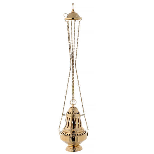 Santiago style thurible in gold plated brass h 13 in 4