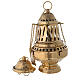 Santiago style thurible in gold plated brass h 13 in s1