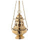 Santiago style thurible in gold plated brass h 13 in s6