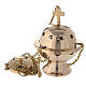 Spherical thurible in gold plated brass h 5 in s1