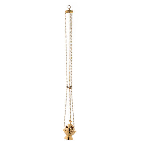 Encensoir sphère croix de Malte hauteur 15 cm avec panier 3