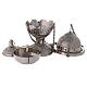 Spherical nickel-plated brass censer with basket h 24 cm s3